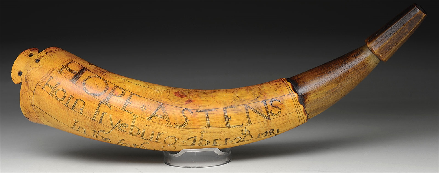 POWDER HORN:HOPE ASTENS, FRYEBURG                                                                                                                                                                       