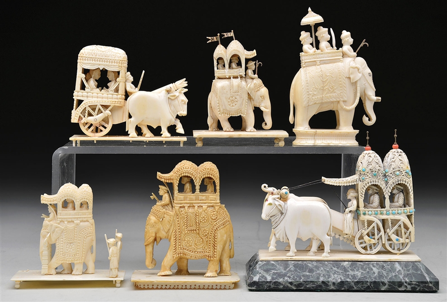 6 IVORY CARVINGS                                                                                                                                                                                        