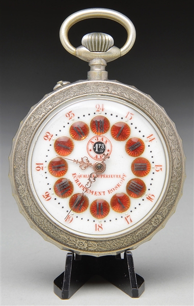 SWISS ENAMEL DIAL POCKET WATCH                                                                                                                                                                          