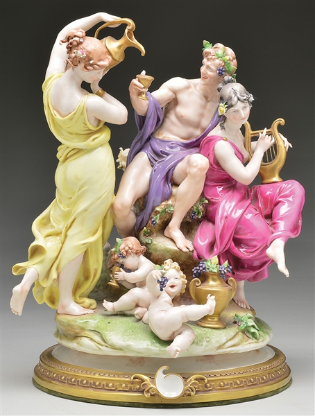 SIGNED CAPODIMONTE FIGURAL GROUP                                                                                                                                                                        