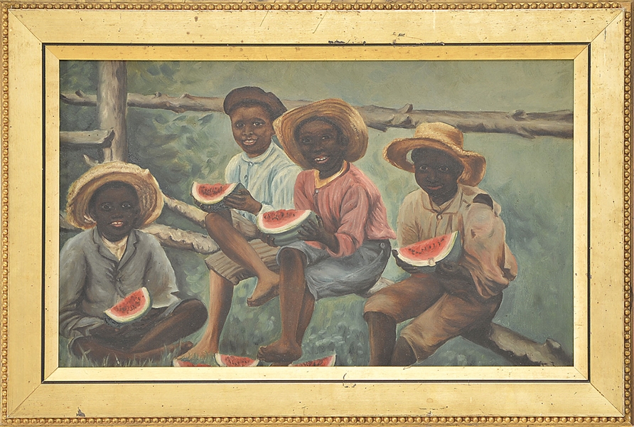 "BLACK BOYS W/ WATERMELONS PTG"                                                                                                                                                                         