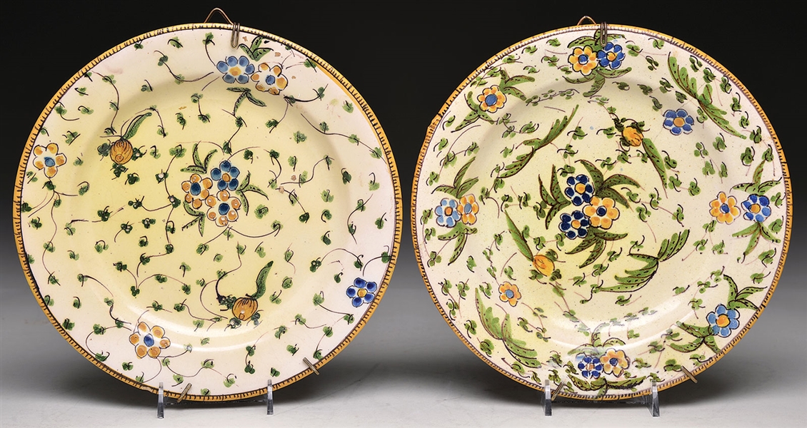 TWO 9" PLATES W/ FLOWER DECORATION                                                                                                                                                                      