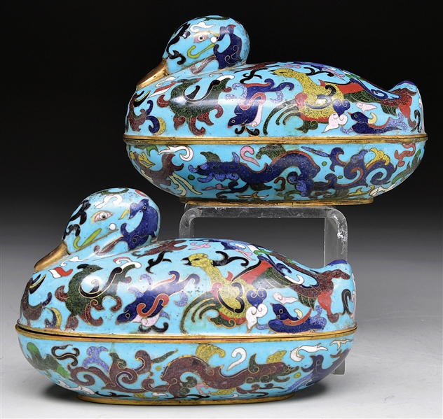 PR CLOISONNE DUCK BOXES                                                                                                                                                                                 