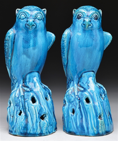 PR TURQUOISE GLAZED OWLS                                                                                                                                                                                