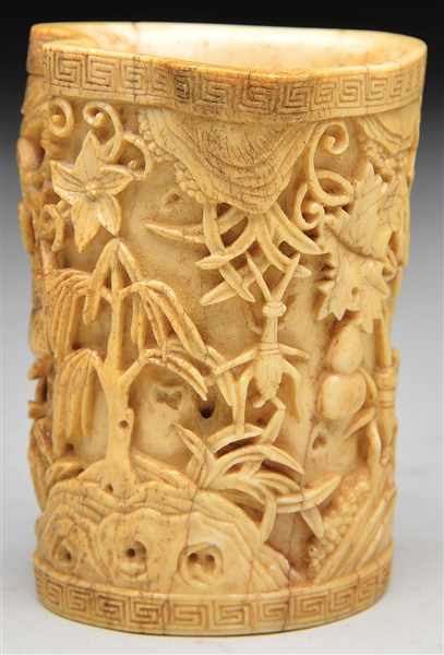 IVORY BRUSH POT                                                                                                                                                                                         