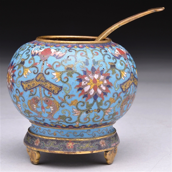 CLOISONNE WATER COUPE W/ DIPPER                                                                                                                                                                         