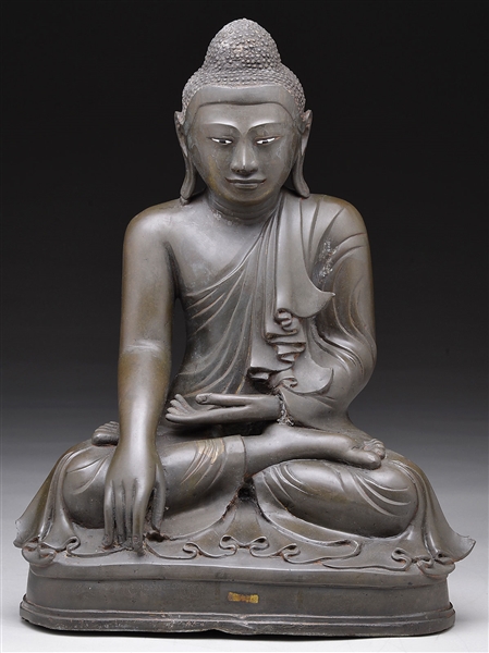 BURMESE BRONZE BUDDHA                                                                                                                                                                                   