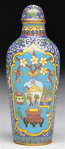 CLOISONNE SNUFF BOTTLE                                                                                                                                                                                  