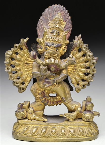 SINO-TITETAN GILT BRONZE IMAGE                                                                                                                                                                          