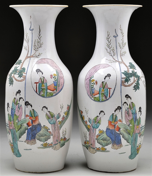 LG PR CHINESE PORCELAIN VASES, FIGURAL SCENES                                                                                                                                                           