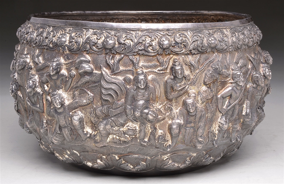 SILVER REPOUSSE BOWL                                                                                                                                                                                    