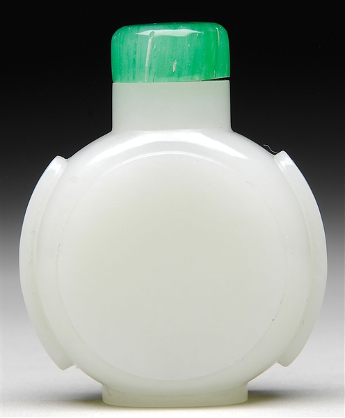 WHITE NEPHRITE JADE SNUFF BOTTLE 18TH/19TH C                                                                                                                                                            