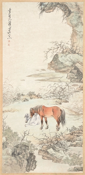 HANGING SCROLL, CHINA, MNR OF PU RU                                                                                                                                                                     