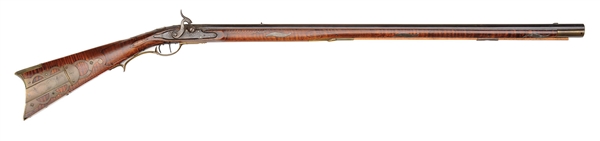 BEDFORD COUNTY PERCUSSION RIFLE W/ CARVED STOCK                                                                                                                                                         