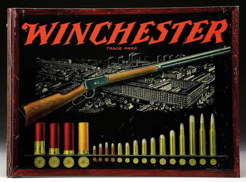 WINCHESTER TIN FLANGE SIGN                                                                                                                                                                              