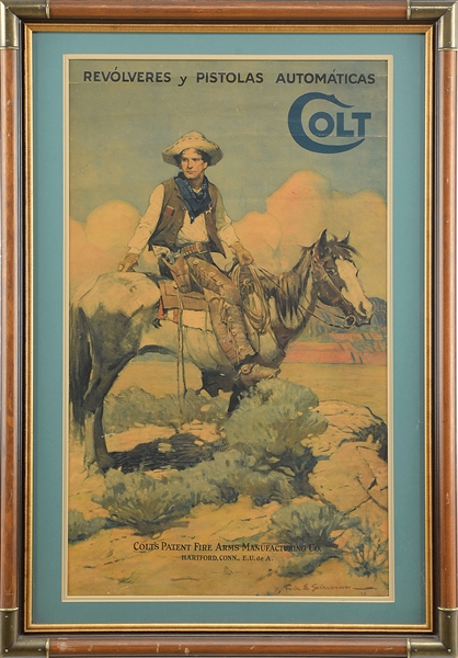 COLT FIREARMS CO "TEX & PATCHES" SPANISH POSTER                                                                                                                                                         