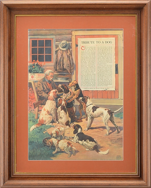 REMINGTON ARMS CO "TRIBUTE TO A DOG" 1929 POSTER                                                                                                                                                        