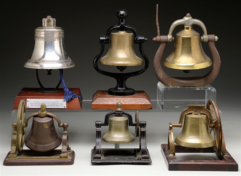 6 MINIATURE BELLS EARLY TO MID 20TH CENTURY                                                                                                                                                             