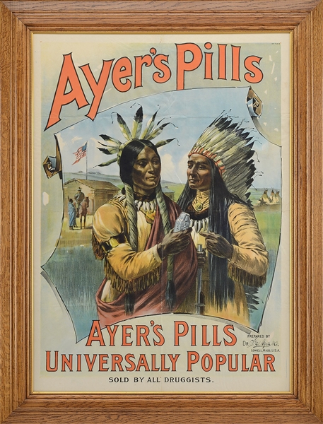 AYERS PILLS AMERICAN INDIAN POSTER                                                                                                                                                                     