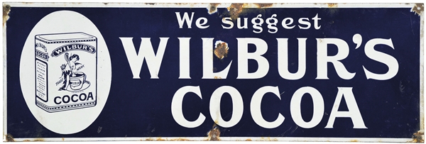WILBURS COCOA PORCELAIN SIGN                                                                                                                                                                           