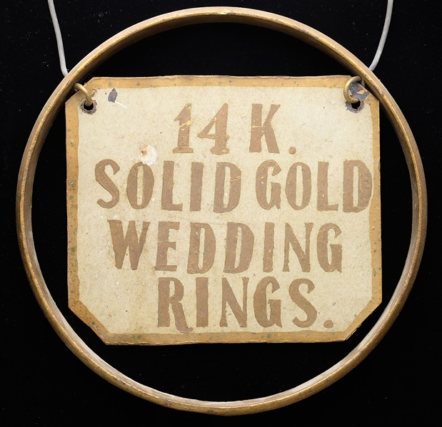 IRON JEWELERS TRADE SIGN FOR WEDDING RINGS                                                                                                                                                              