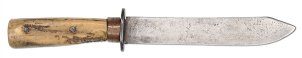 STAGHANDLE KNIFE OF G.A. CUSTER FOUND IN SADDLEBAG                                                                                                                                                      