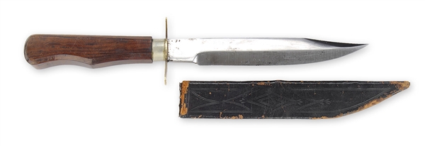 BOWIE KNIFE AND SHEATH WITH PHOTOGRAPH                                                                                                                                                                  