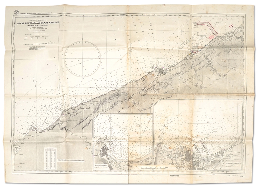 ORIGINAL BATTLE MAP AND TELEGRAM FROM GEN PATTON                                                                                                                                                        