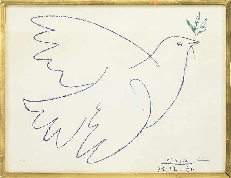 PICASSO DOVE WITH FLOWER                                                                                                                                                                                