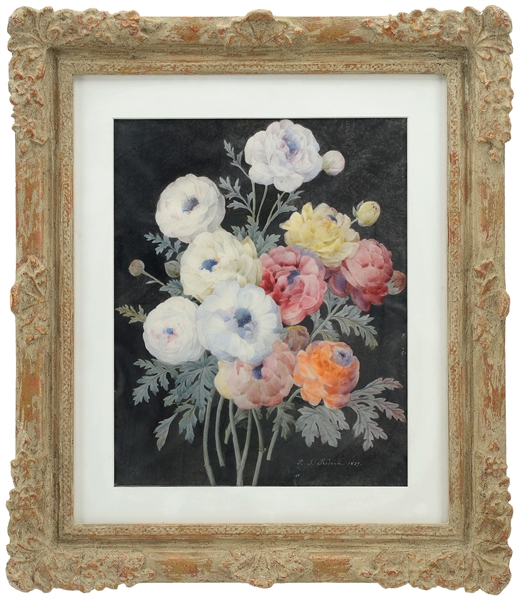 FRAMED P.J. REDOUTE 1839 FLOWERS                                                                                                                                                                        
