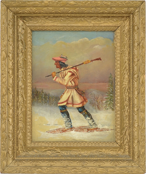 PR OF PAINTINGS- CANADIAN HUNTER AND WOMAN                                                                                                                                                              
