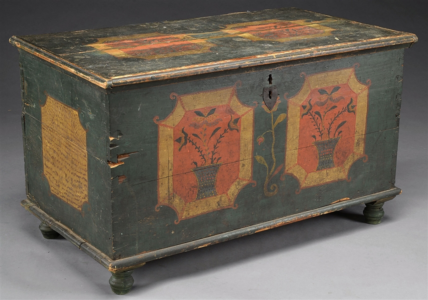 PA STYLE PAINTED DOWER CHEST (SCANDANAVIAN?)                                                                                                                                                            