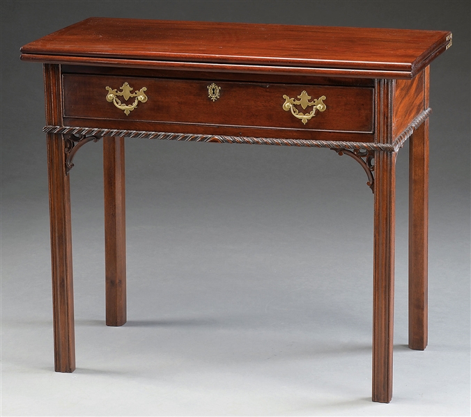 CHIPPENDALE MAH CARD TABLE                                                                                                                                                                              