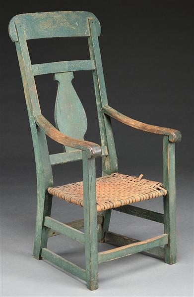 CANADIAN ARMCHAIR IN GREEN PAINT                                                                                                                                                                        