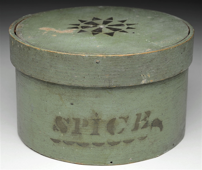 ROUND COVERED BOX IN BLUE/GREEN                                                                                                                                                                         