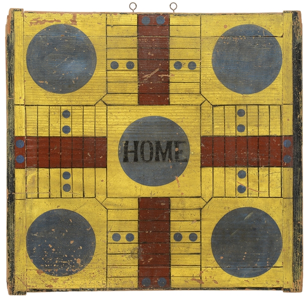 YELLOW PARCH/CHECKERS GAMEBOARD                                                                                                                                                                         