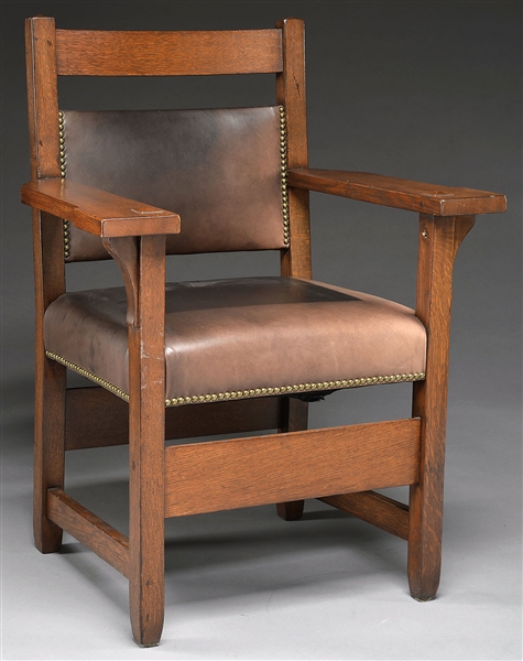 GUSTAVE STICKLEY OFFICE ARMCHAIR                                                                                                                                                                        