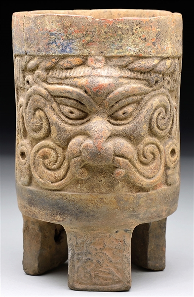 ARCHAIC CYLINDRICAL VESSEL FACES                                                                                                                                                                        