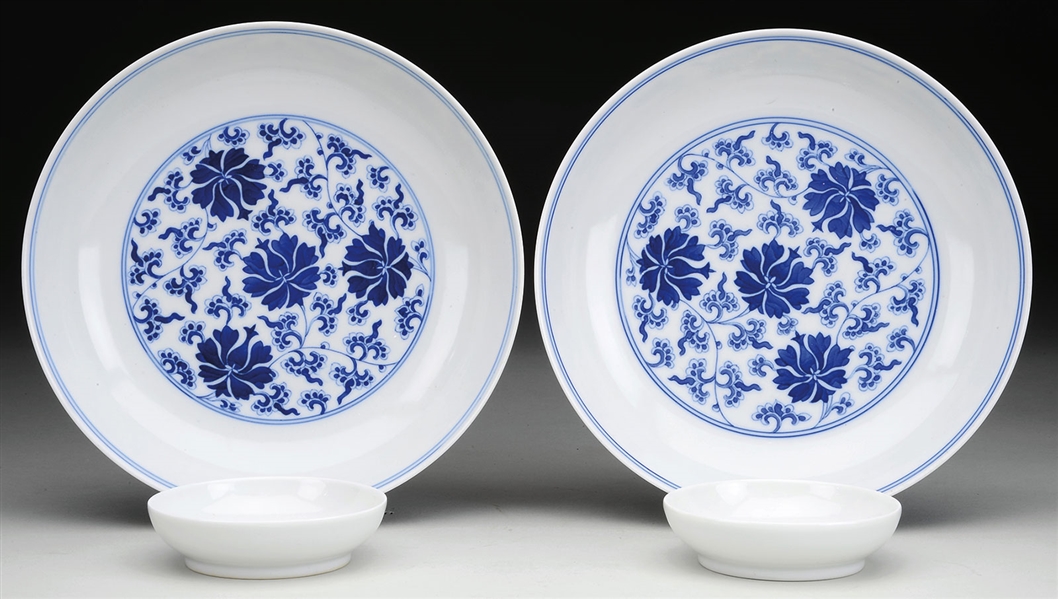TWO PAIRS OF PLATES                                                                                                                                                                                     