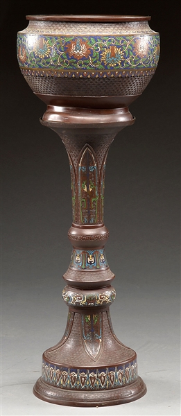CLOISONNE PLANTER PROV. ATL CITY HOTEL, EARLY 20TH                                                                                                                                                      