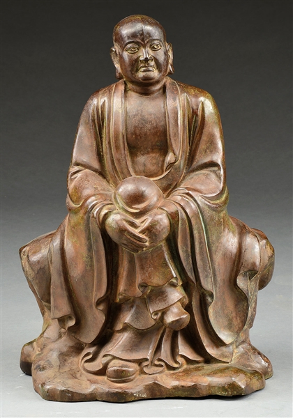 SEATED BRONZE LOUHAN                                                                                                                                                                                    