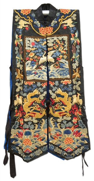 MANS VEST WITH DRAGON AND CRANE                                                                                                                                                                         