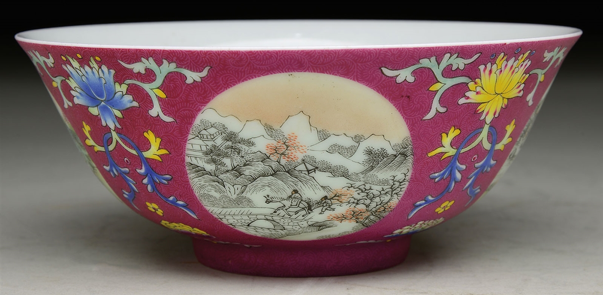 CHIEN LUNG MARKED RUBY BOWL                                                                                                                                                                            