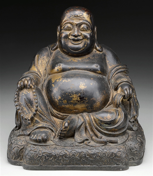 LACQUERED AND PARCEL-GILT BUDAI, QING DYNASTY                                                                                                                                                           