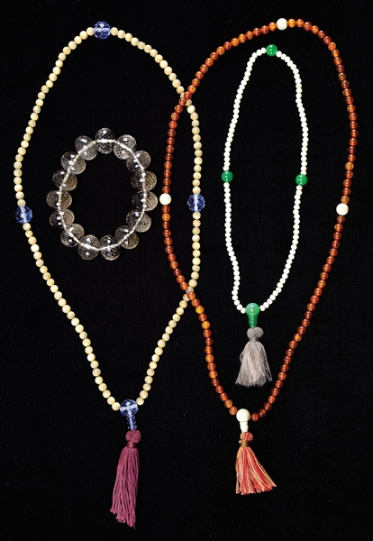 3 ROSARYS & GACETED CRYSTAL BEADS                                                                                                                                                                       