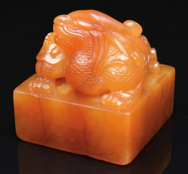 SOAPSTONE TIANHUANG SEAL, QING DYNASTY                                                                                                                                                                  