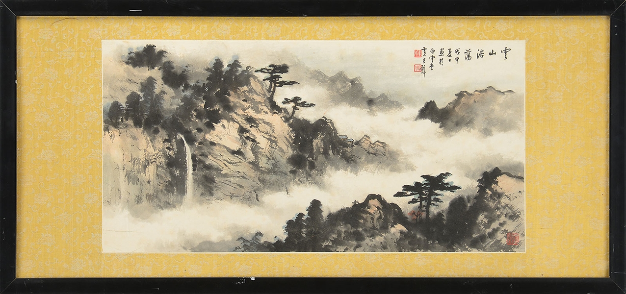 FRAMED PAINTING MISTY MOUNTAIN                                                                                                                                                                          