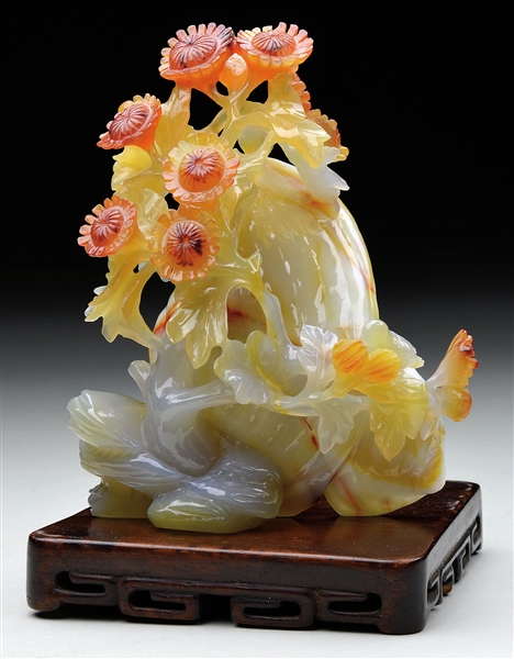 AGATE FLOWER WITH STAND                                                                                                                                                                                 