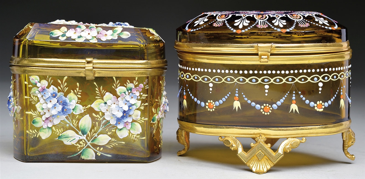 2 MOSER DECORATED DRESSER BOXES                                                                                                                                                                         