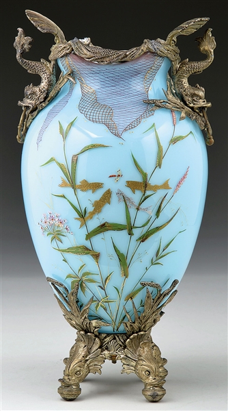 MOSER DECORATED VASE                                                                                                                                                                                    